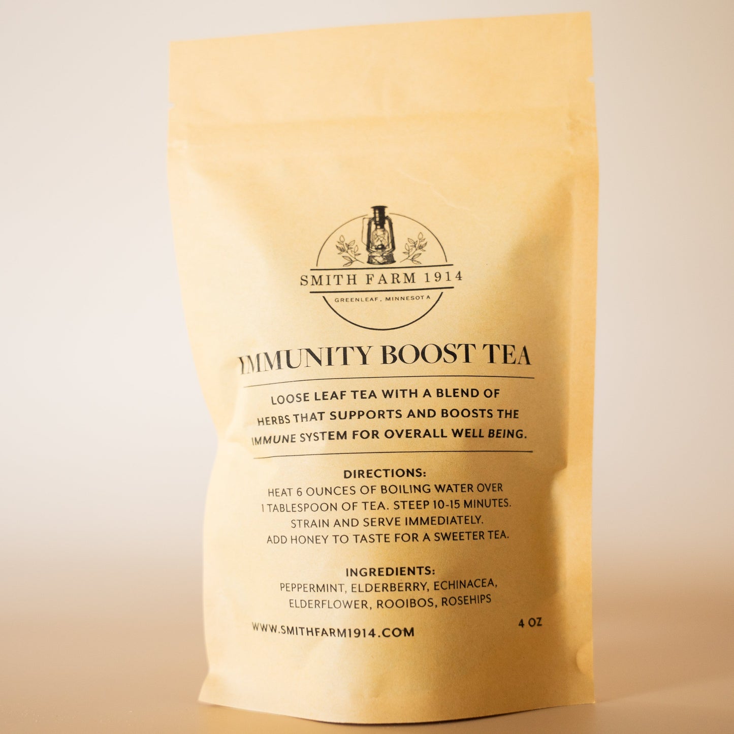 Immunity Boost Tea Bag with neutral background